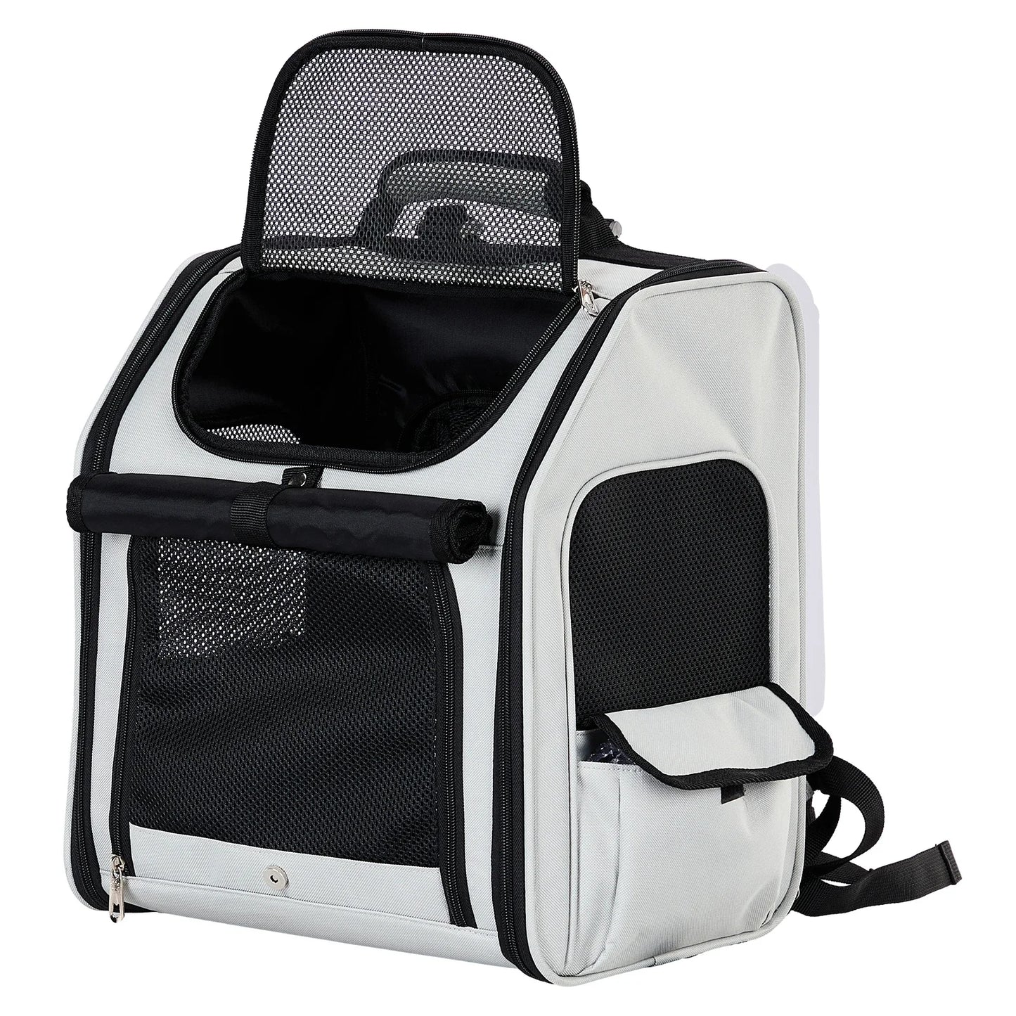 Pet Backpack Portable Breathable Outdoor Foldable Expandable Cat & Dog Backpack Large Capacity Oxford Cloth Cat Carrying Bag