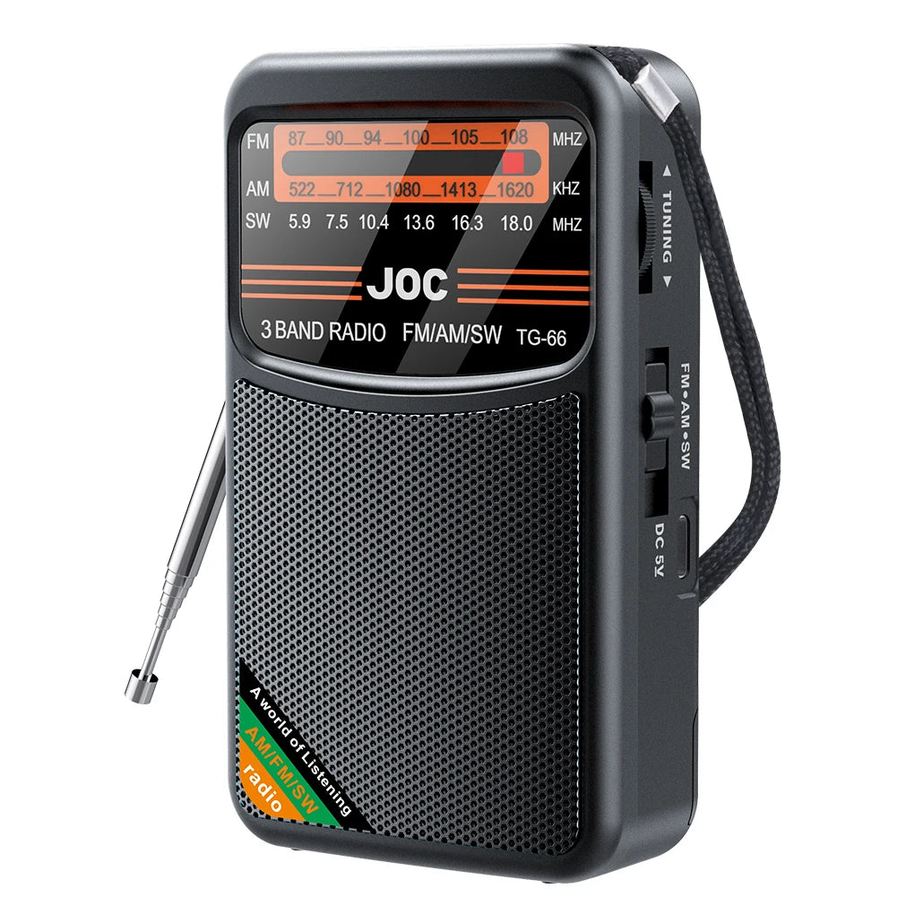 Portable Mini Full Band Radio Best Reception FM AM SW Radio Rechargeable Emergency Pocket Radio Built-in Speaker