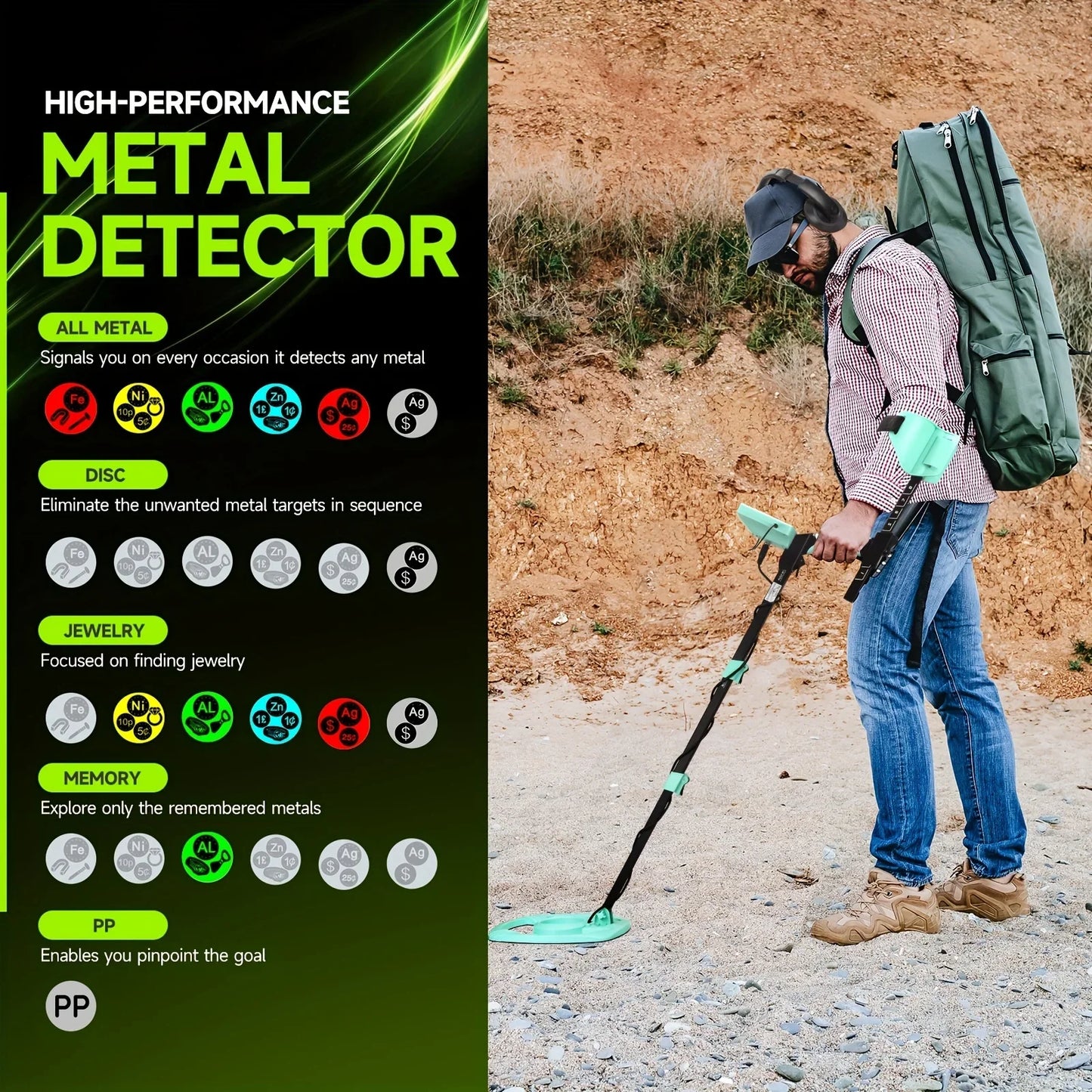 Outdoors Metal Detector Professional Underground Gold Detectors Pinpointer Detecting Jewelry Treasure Hunter High Sensitivity