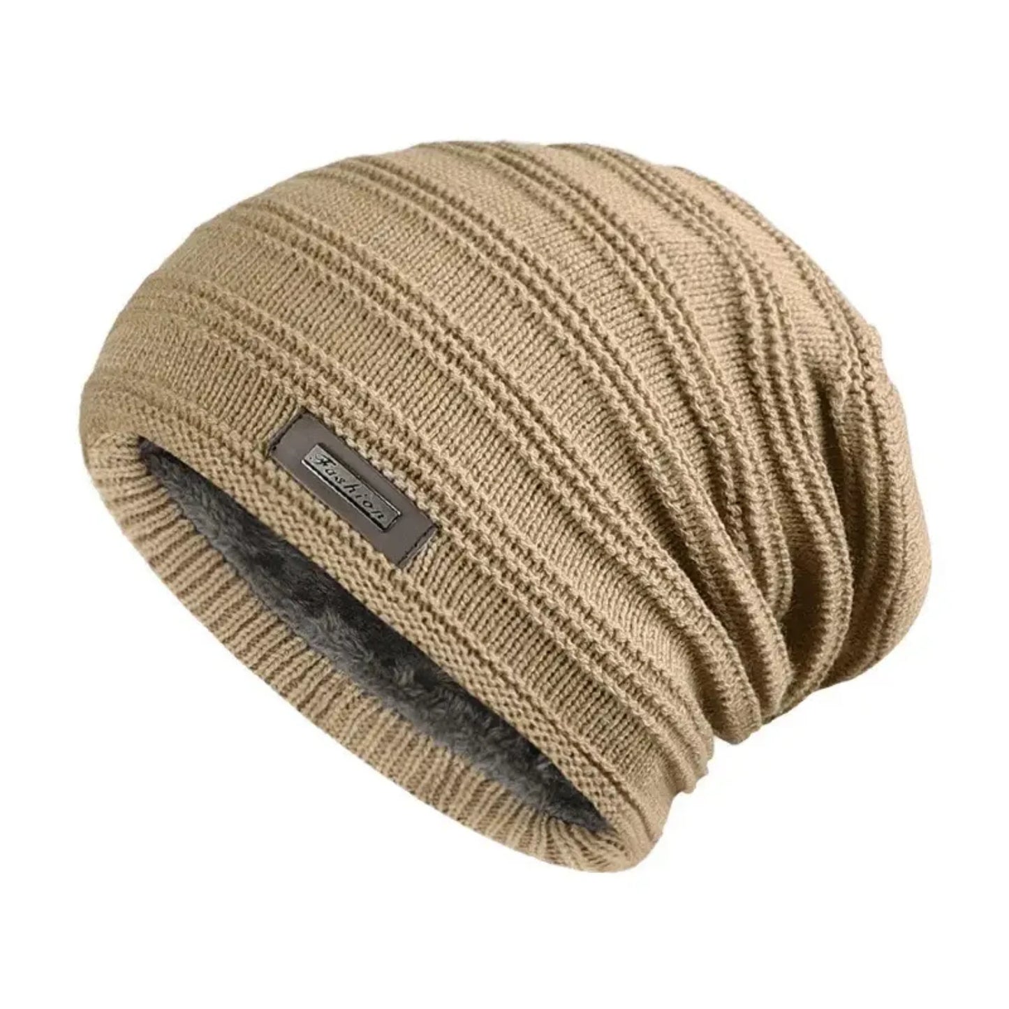 Men's Winter Warm Fleece Knitted Hat Outdoor Pullover Cap - Stay Cozy and Stylish in the Cold!