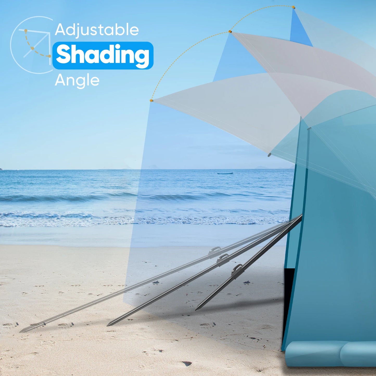 Beach Umbrella Canopy Tent Sun and Rain Canopy Umbrella with Side Flaps Groundsheet Portable Shade Sun Canopy Umbrella