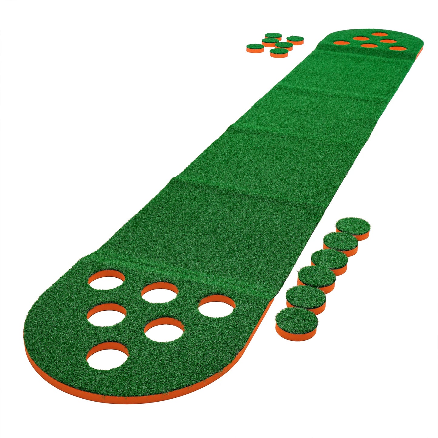 Foldable Golf Putting Mat with 2 Clubs 2 Balls Mini Golf Putting Practice Mat Durable Golf Training Pad Golf Pong Putting Game S