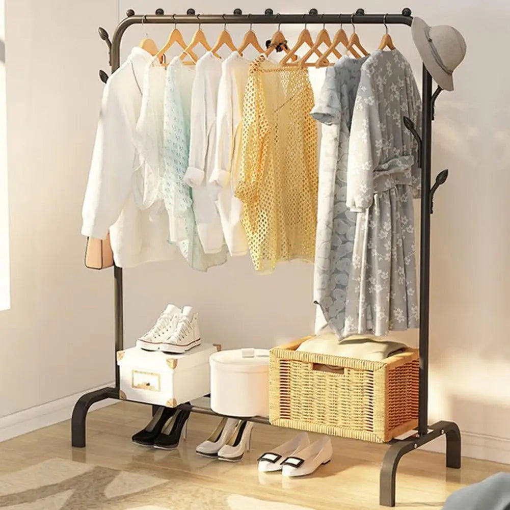Clothes Storage Rack Clothing Shelf for Hanging Clothes Non-Slip Hat Shoes Orgnizer Laundry Drying Rack Storage Stand