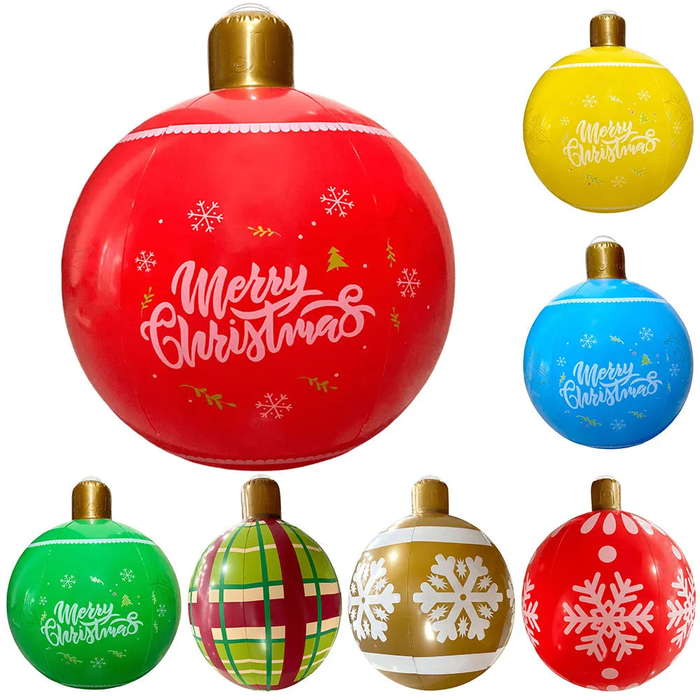 25 inch Christmas Ball PVC Inflatable Decoration Balls Xmas Tree Decorative Ball Ornaments New Year Outdoor 2024 Christmas Decor