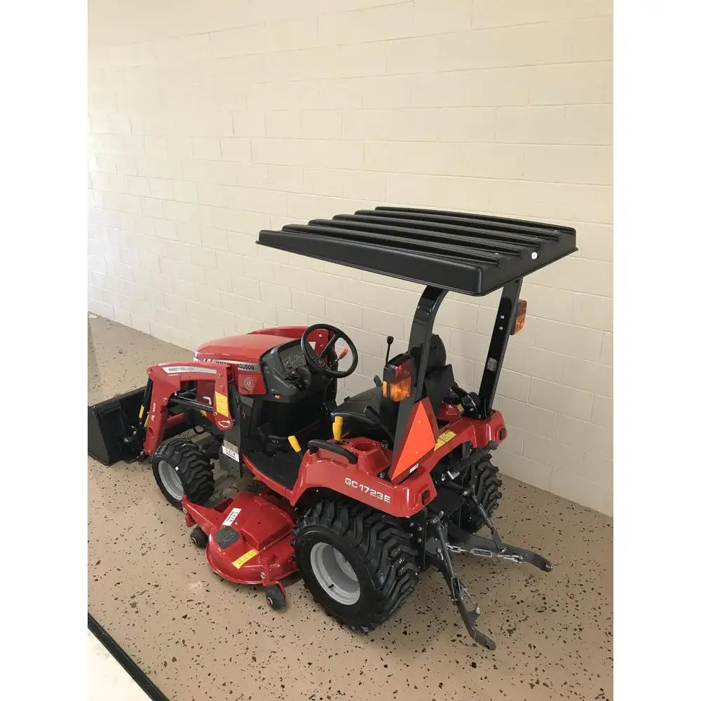 Universal Tractor Lawn Mower Canopy Top ROPS Compatible Easy Install ABS Plastic Powder-Coated Aluminum Adjustable Bracket