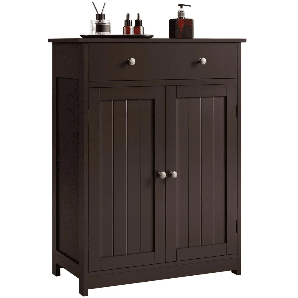 31.5" Freestanding Wooden Storage Cabinet with Adjustable Shelves Bathroom Living Room Kitchen Organization Modern Design