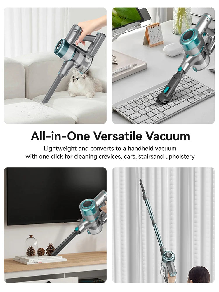 E.LUO Vacuum Cleaner Stretchable Lightweight Dust Sensor Strong Suction 30kpa1h Run Time for Home Pet Carpets Floor Car Cleaning