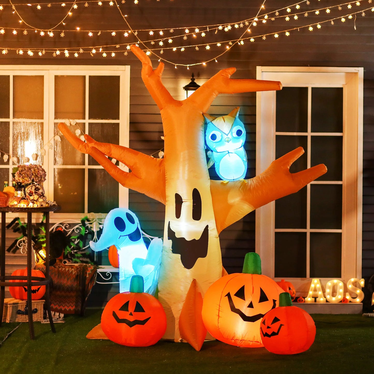 7.5' Cute Decorative Outdoor Halloween Inflatable Creepy Haunted Tree Yard