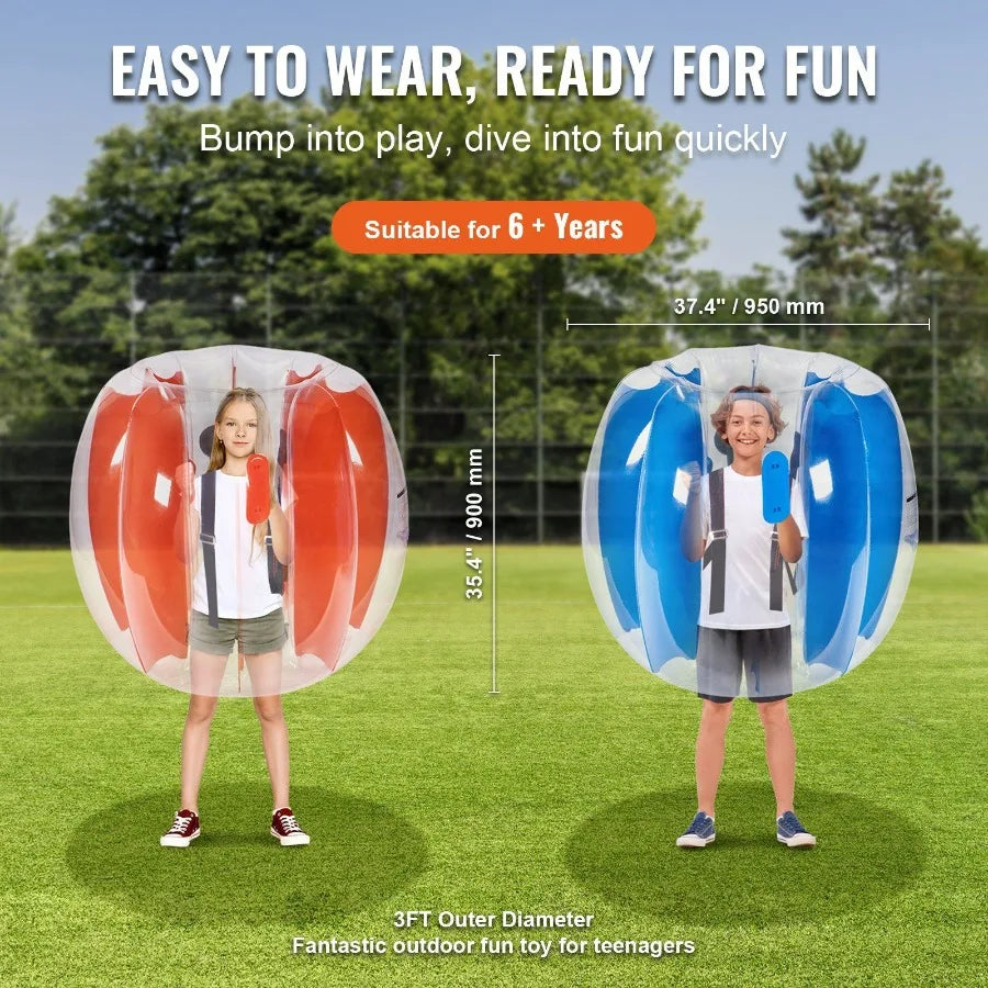 Inflatable Bumper Balls 2Pack 3FT 0.9M Body Sumo Zorb Balls for Teens Durable PVC Human Hamster Bubble Balls for Outdoor Team