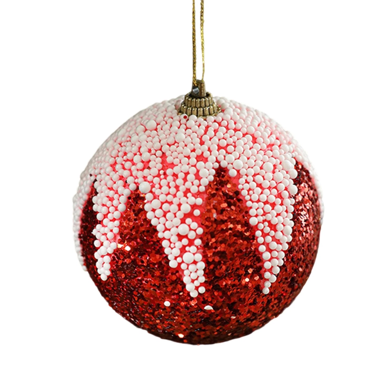 Glittering Snowflake Ornaments Set Christmas Tree Hanging Decorations Xmas Party Supplies Shiny Baubles Balls