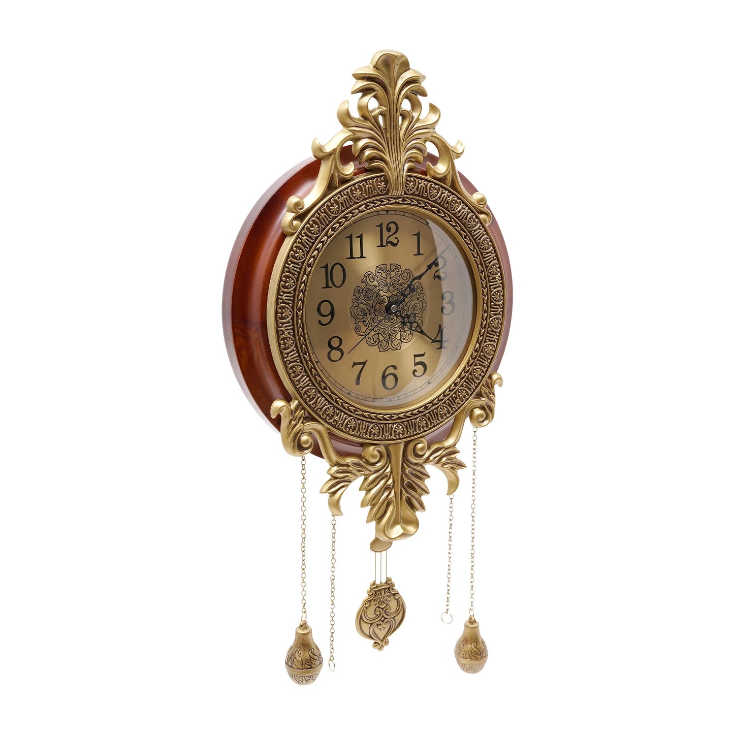 Retro Wall Clock, Silent Wall Clock with Swinging Pendulum, Battery Operated Pendulum Clock, for Bedroom Living Room 13.8*29Inch