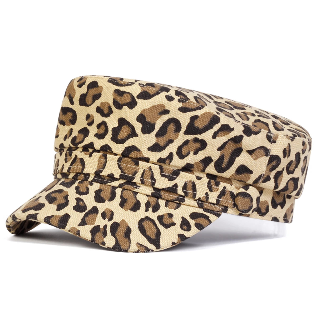 1piece Unisex Leopard Print Navy Cap Outdoor Adjustable Sunscreen Leisure Hat Spring Autumn Travel Tourism Beach Vacation