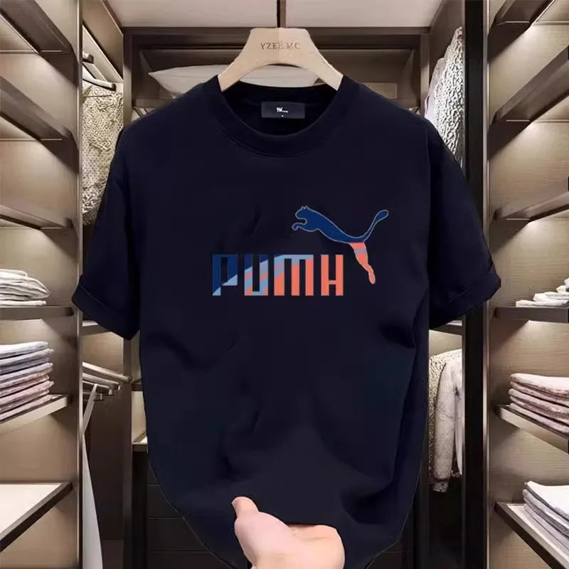 Men's 100% Cotton Heavy Short-sleeved T-shirt Men's Summer New American Retro Trend Half-sleeved Top