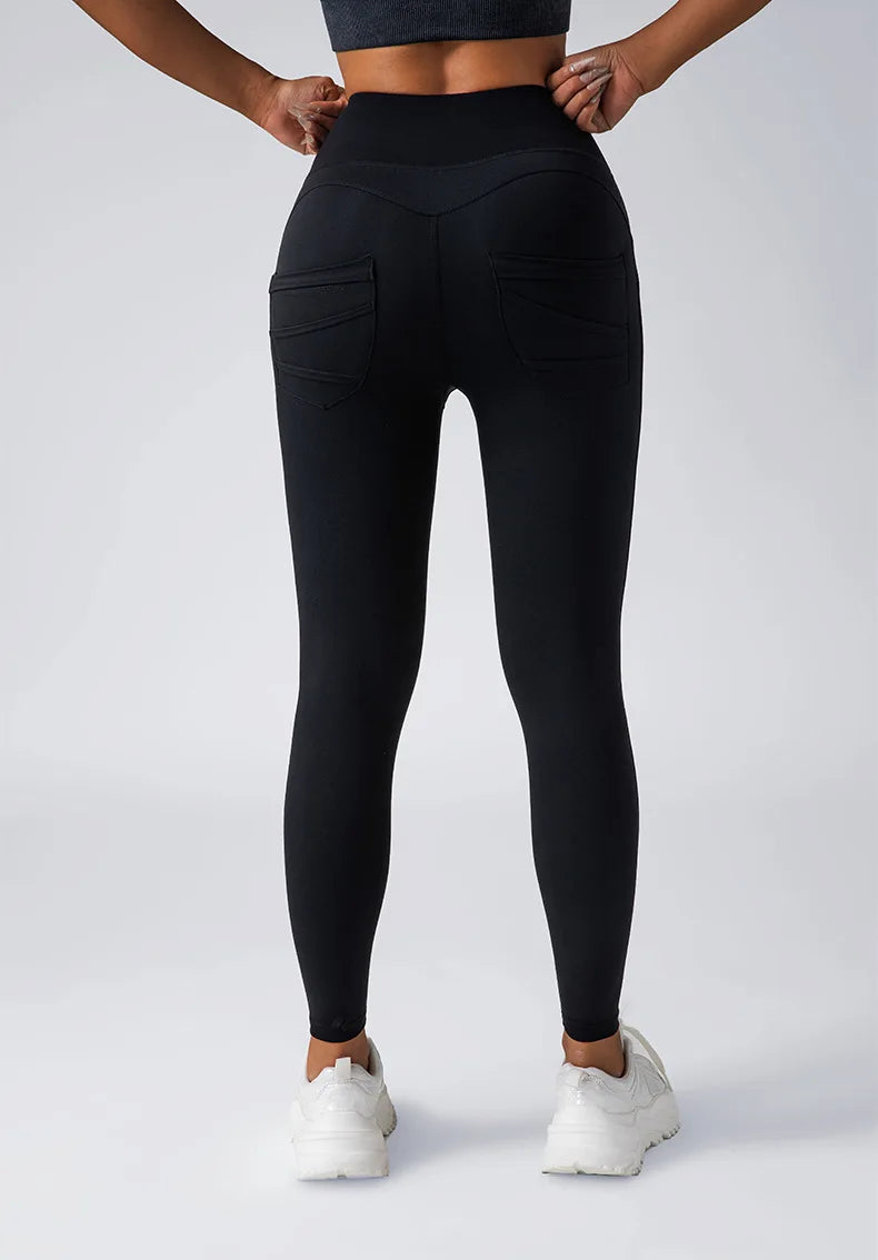 US Local Women's High Waist Yoga Pants Leggings With Pockets,High Waist Tummy Control Non-See Through Workout Pants