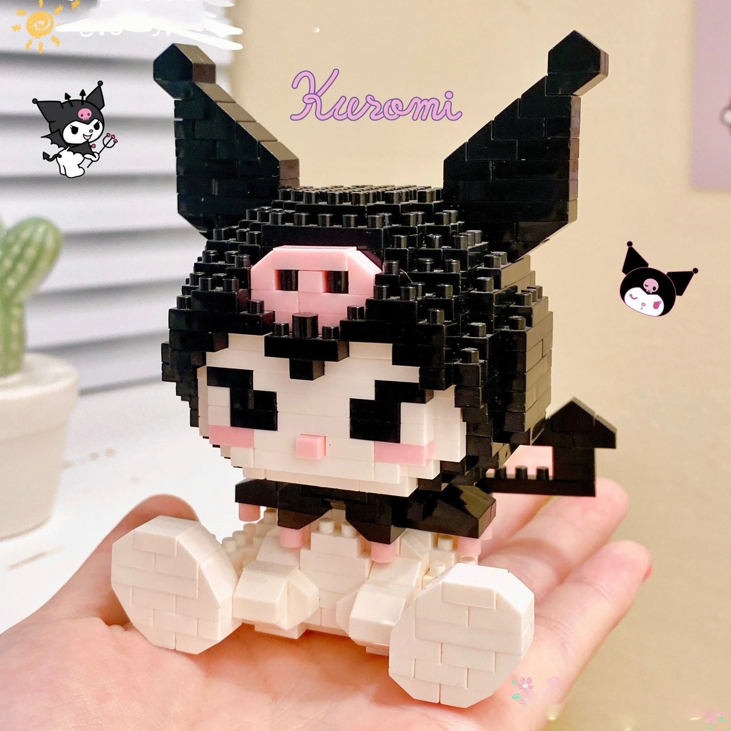 Sanrio Hello Kitty Cute Building Blocks Kawaii Melody Cartoon Building Blocks Assembly Toys Birthday Puzzle Doll Gift
