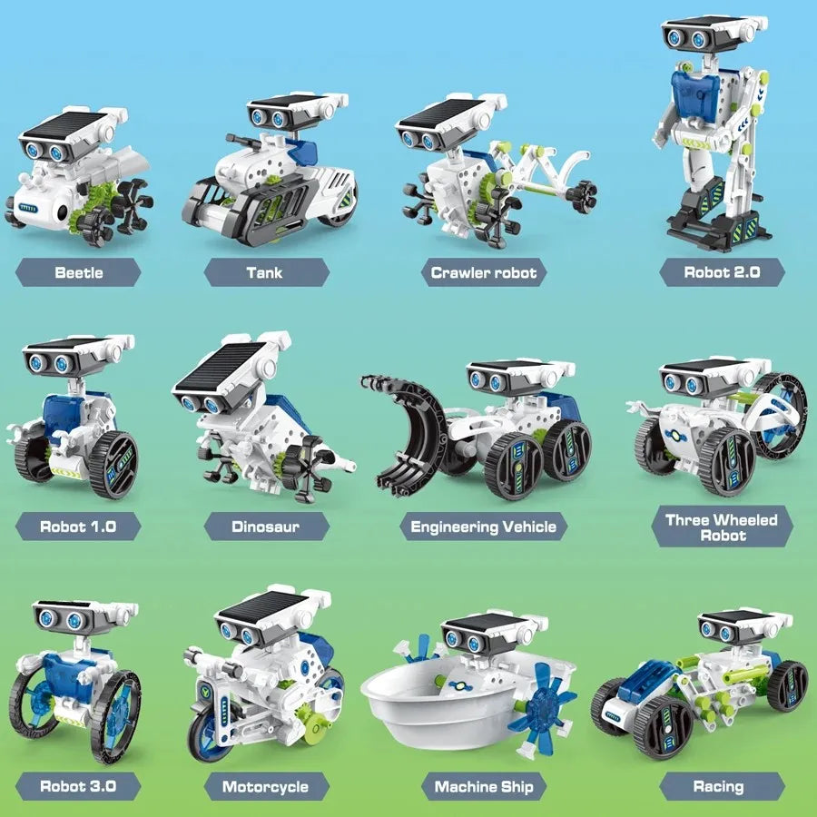 12 In 1 Science Solar Robot Kids Toy Diy Building Powered Learning Tool Stem Education Games Technological Kit Children Gift