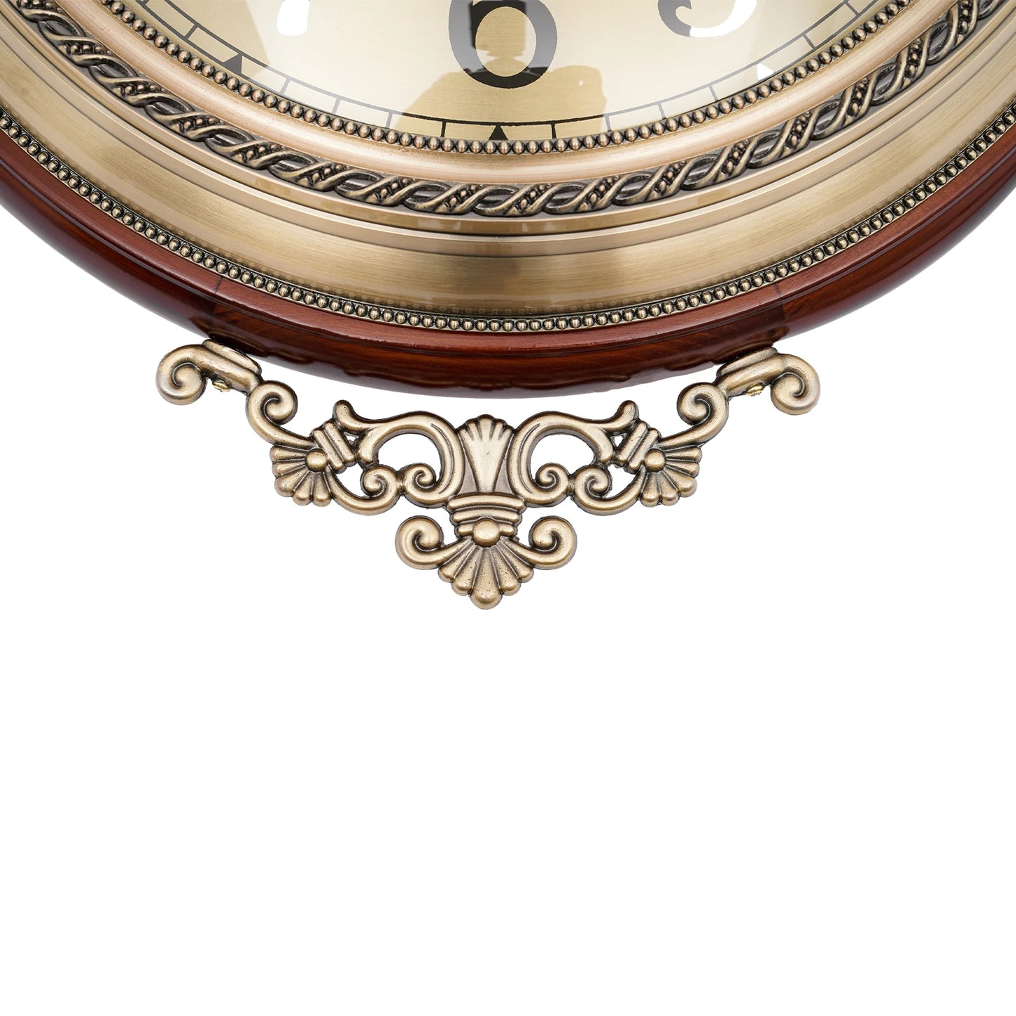 European Art Wall Clock Silent Retro Large Metal Wood Double Sided Wall Clock Living Room Home Decor Clock