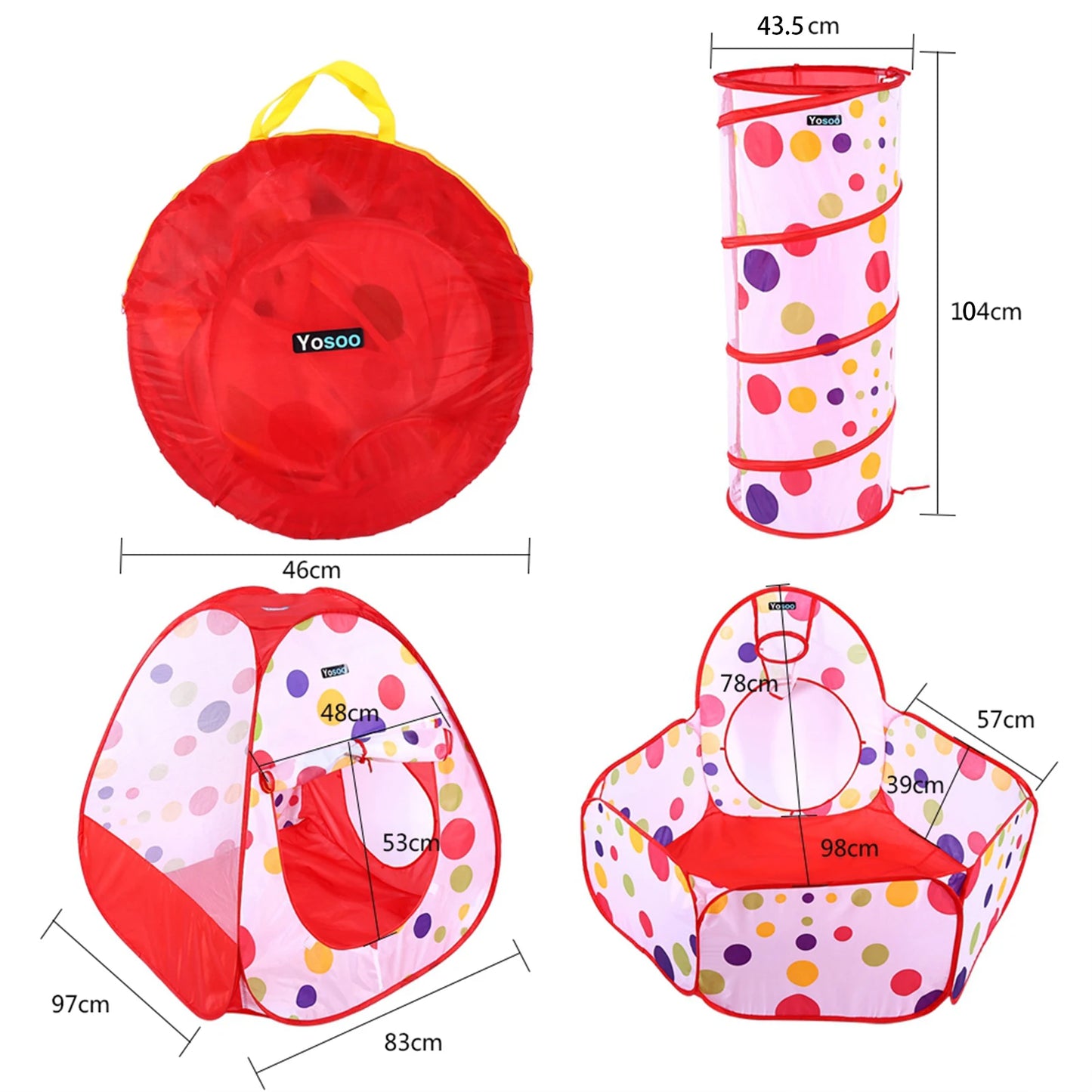 3Pcs/Set Children Baby Play House Tent Tunnel Ball Pool Up Kids Indoor Outdoor Toys Baby Ball Pool Brain Game Learning