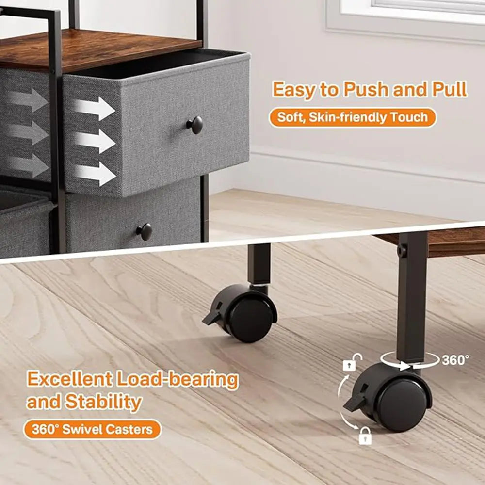 Baby Diaper Caddy Organizer and Storage Cart - 3 Tier Rolling Cart with Dividers and Drawers Easy To Assemble Mobile