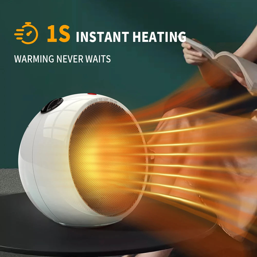 1500W Portable Electric Space Heater with Thermostat, 1S Fast Heating, Overheating & Tip Over Protection, Safe for Office, Home