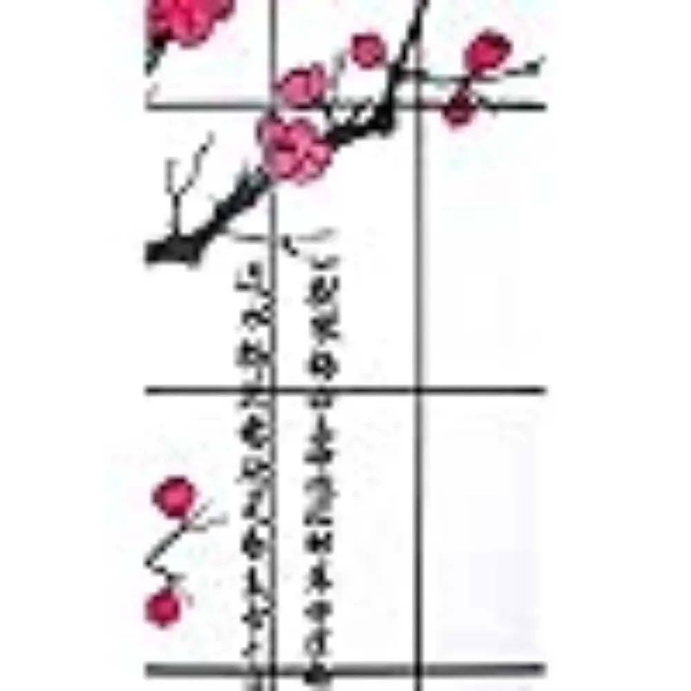 8 Panel Screen & Room Divider, Panel Plum Blossom Design Room Divider, 138"W X 70"H, Room Separator Screen
