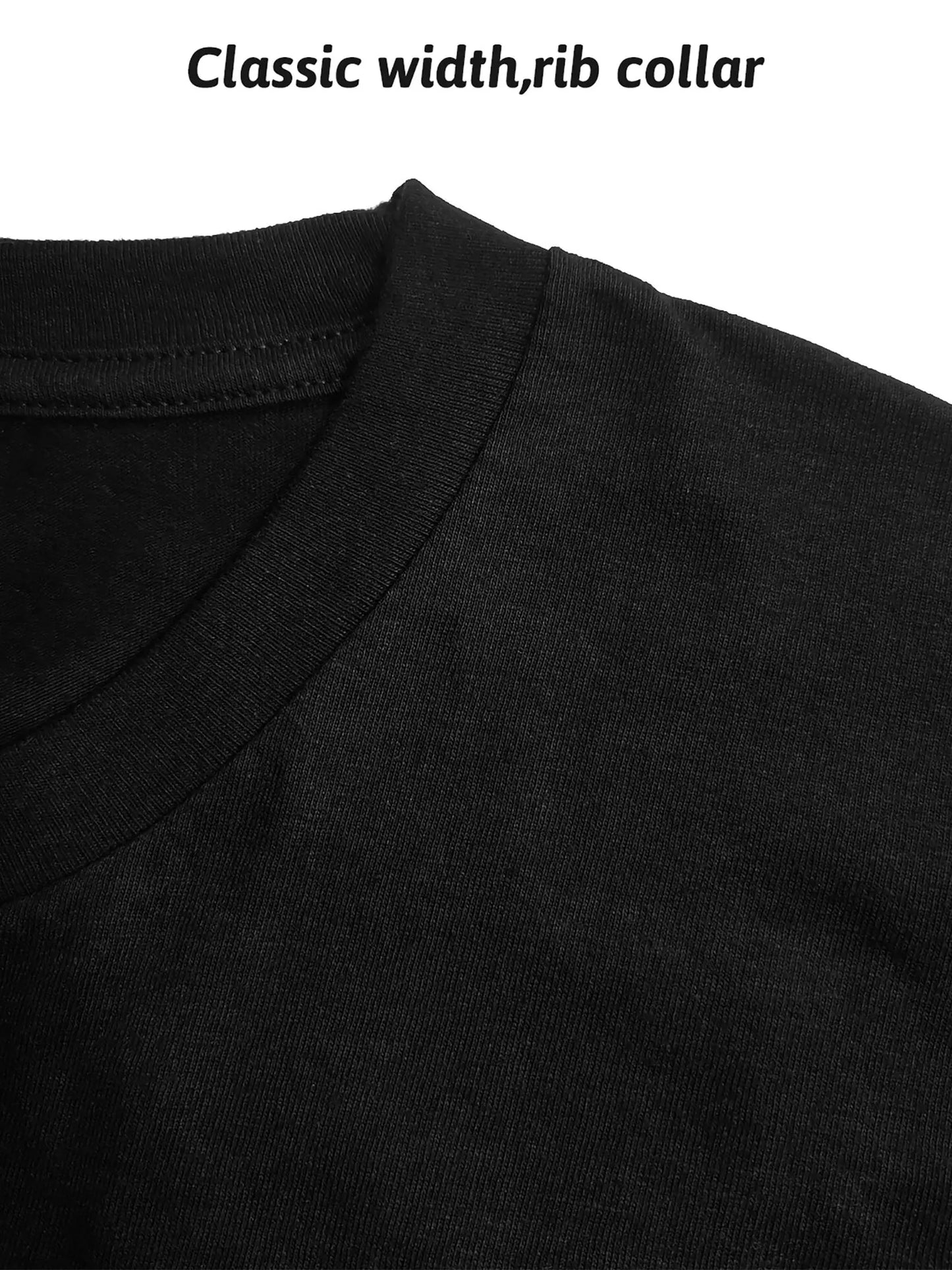 Printed Round Neck Short Sleeve Guitar T-Shirt Men's Fashion Casual Summer Spring Outdoor Versatile and Letter Print