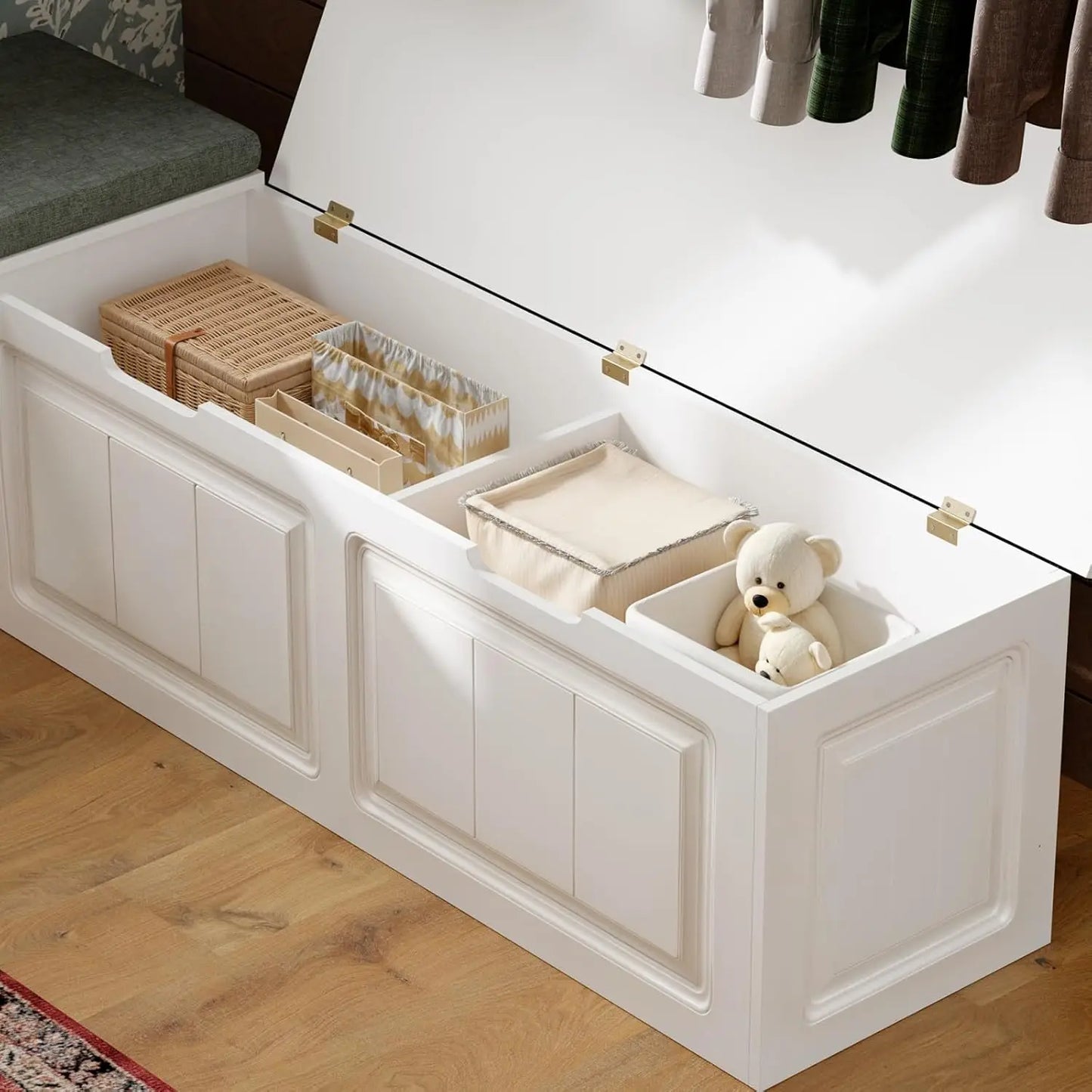 L Shape Storage Bench, Nook Bench, Backless Corner Bench Nook with Storage, Shoe Benches with Cushion 63”D x 63”W x 18.3”H