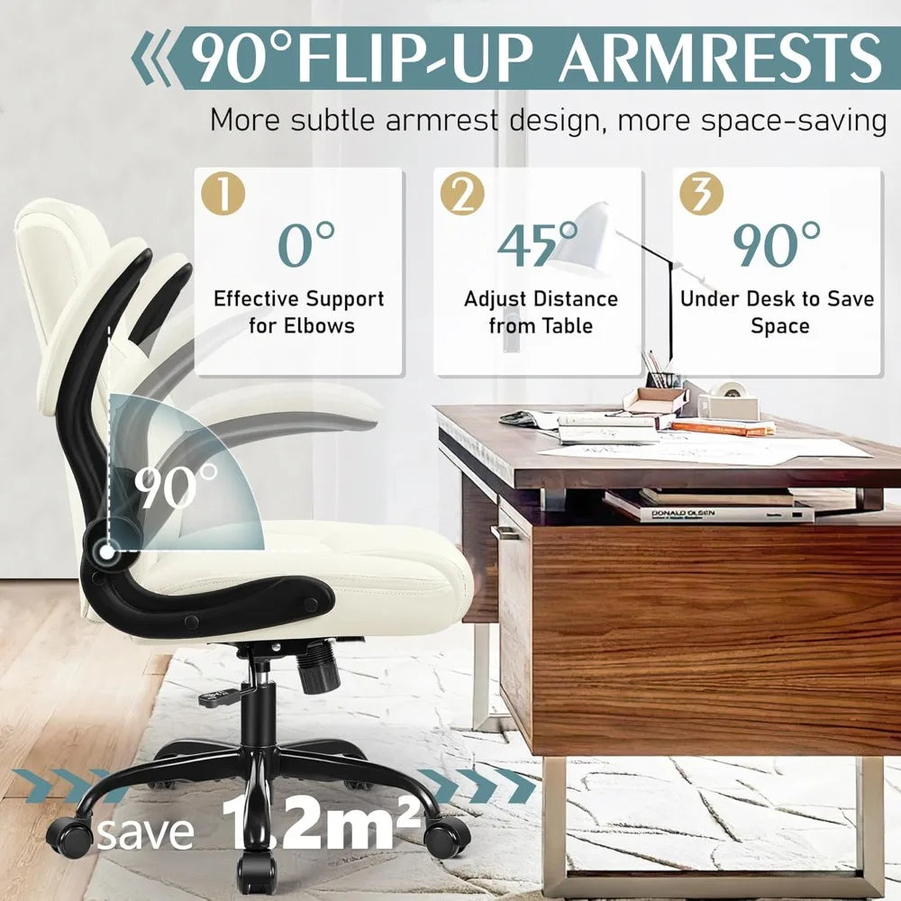 PU Leather Office Chair, Computer Desk Chairs, Ergonomic Back Support, 360 ° Swivel Free,Small Gaming Chair with Wheels