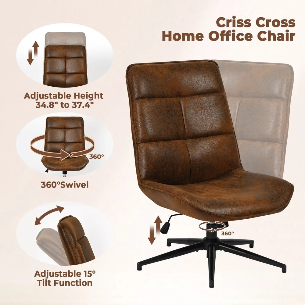 Adjustable Office Chair with 15° Tilt Comfortable Swivel Seat Modern Design Home and Office Use