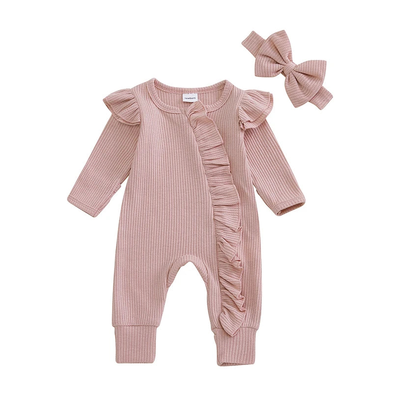 Toddler Girl 2-Piece Winter Outfits Cozy Fleece Hoodie and Pants Set with Matching Headband Baby Clothes for Cold Weather