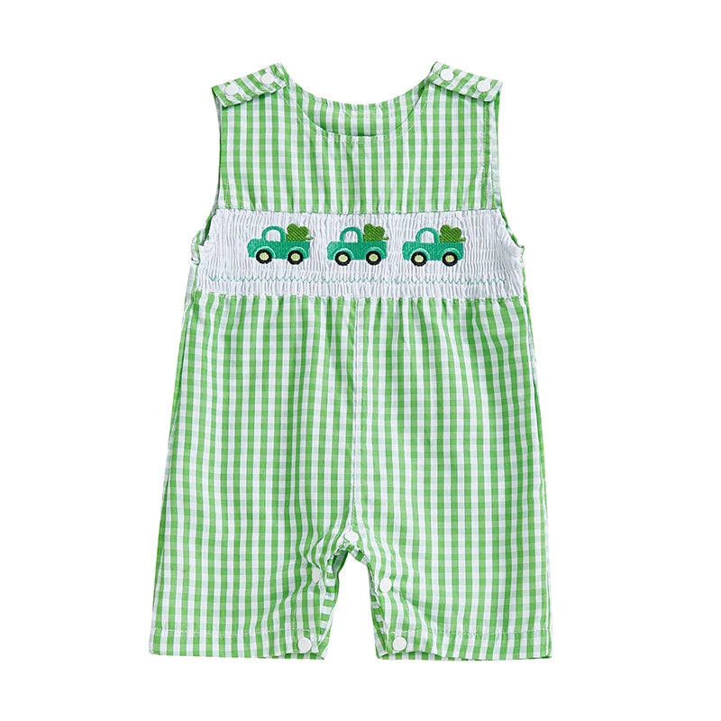 Infant Unisex Bodysuits Sleeveless Round Neck Clover Rabbit Embroidery Baggy Playsuits Toddler Sleepwear s