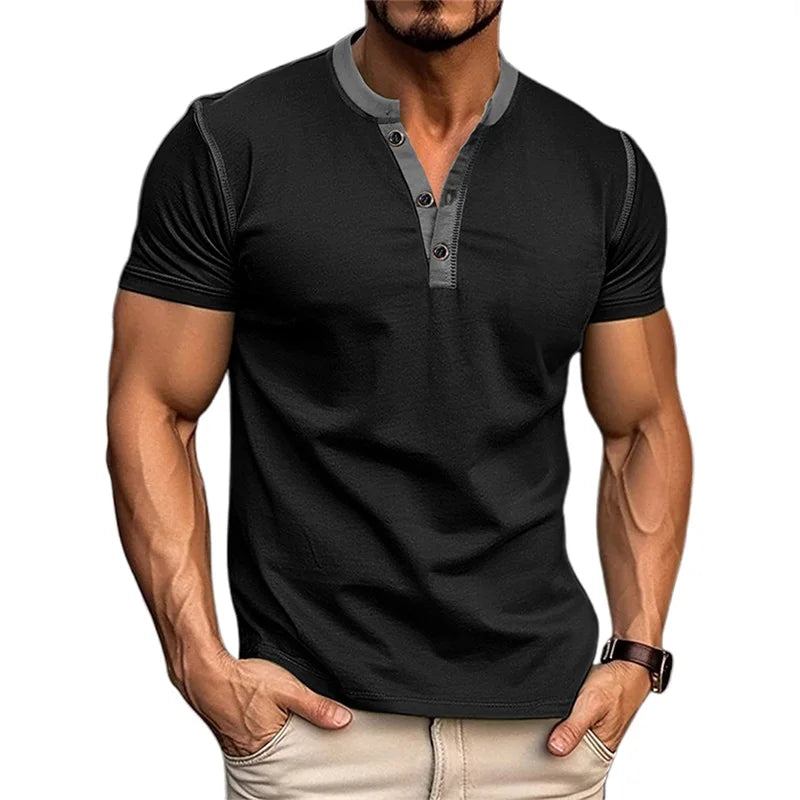 Men s Lightweight V-Neck T-Shirts Breathable Fit Solid Color Short Sleeve Casual Tops Summer Fashion Tee Shirt