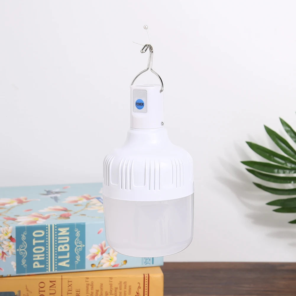 USB Rechargeable 13 W Solar Light Outdoor Solar Bulb Hanging Lamp 3 Light Modes Solar Patio Lights for Garden Patio Garage Camp