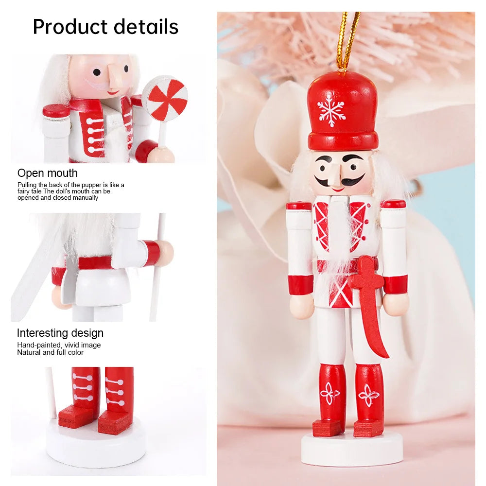 12cm Nutcracker Walnut Soldier Doll Puppet Pendant Five Piece Set Christmas Pendant Decoration Model Home Desktop Decorations