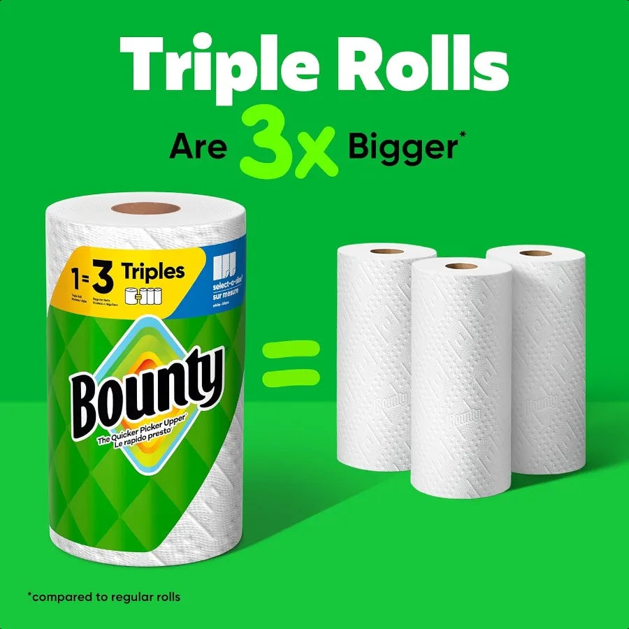 Bounty SelectASize Paper Towels White 2 Triple Rolls = 6 Regular Rolls