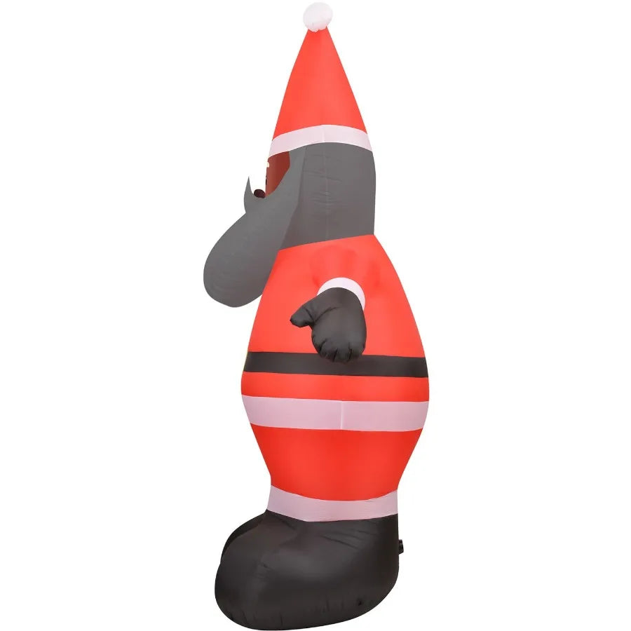 12ft Airblown Inflatable African American Santa with Lights for Outdoor Holiday Decorations Perfect for Christmas Displays in P