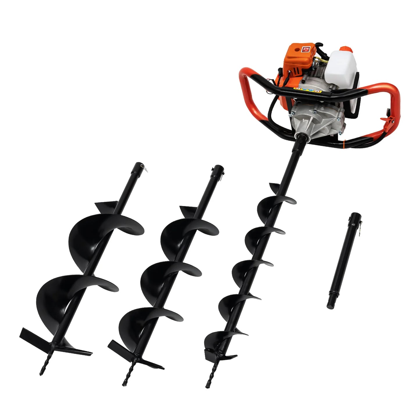 2cc 2-Stroke Petrol Earth Auger Post Hole Borer Ground Drill + 3 Auger Bits