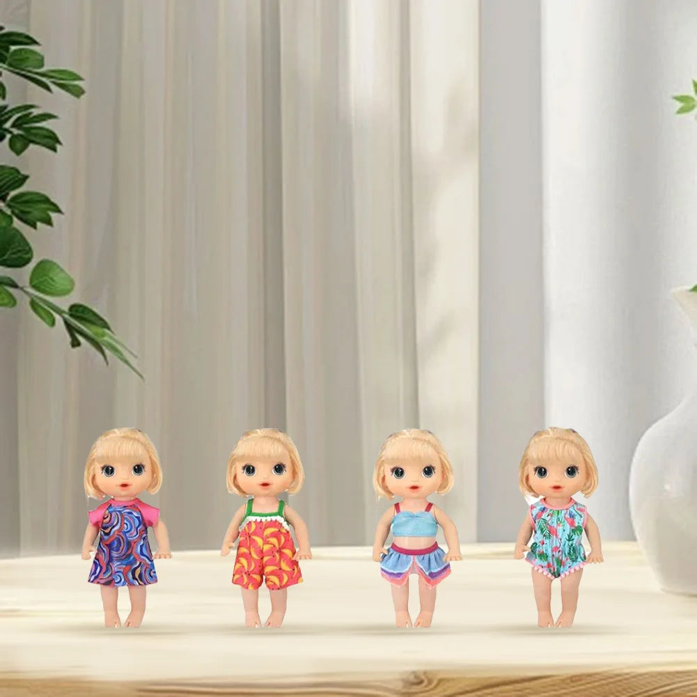 12Pcs Baby Doll Clothes Baby Doll Dresses Handmade Girl Doll Princess Dress Colorful Dolls Outfits for 10-12in Alive Baby Dolls