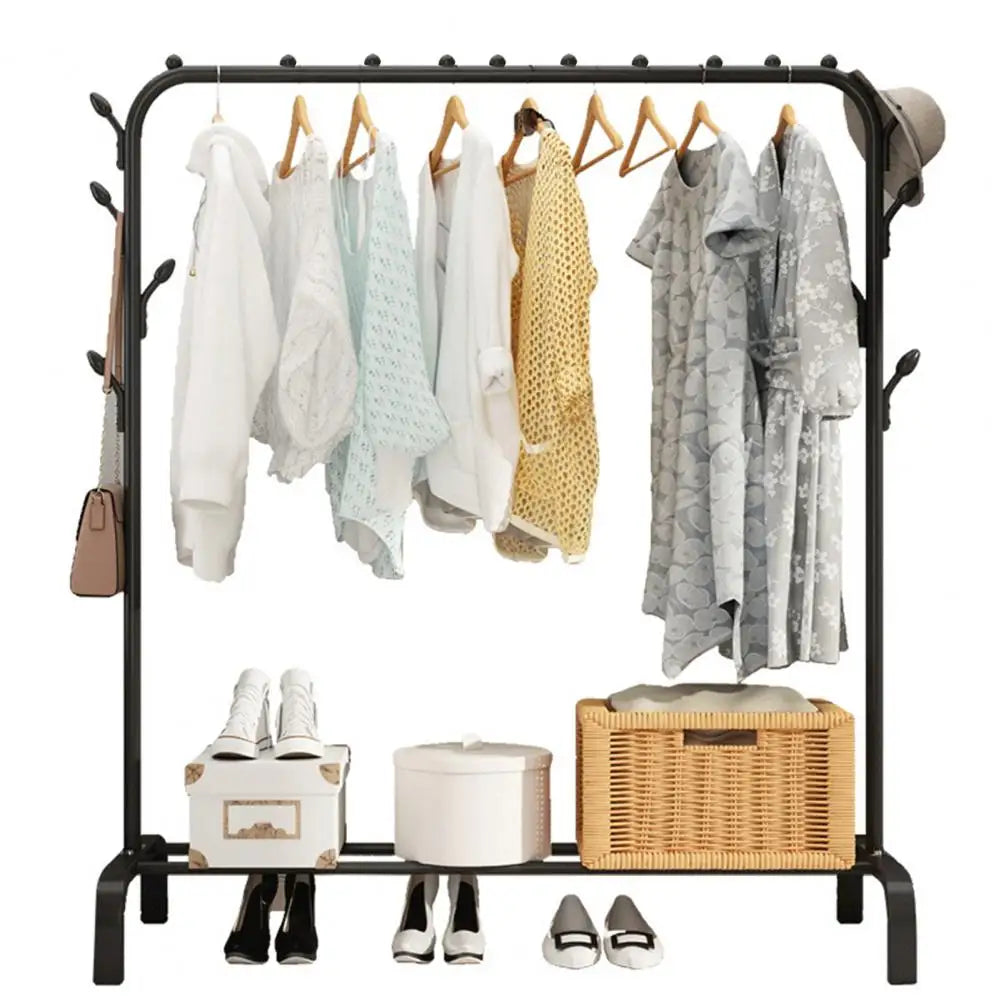 Clothes Storage Rack Clothing Shelf for Hanging Clothes Non-Slip Hat Shoes Orgnizer Laundry Drying Rack Storage Stand
