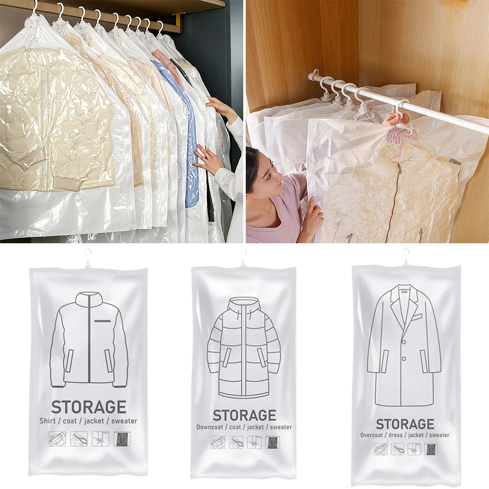 Space Saving Seal Organizer Hanging Vacuum Storage Bags Space Saving Seal Wardrobe Compressed Bag for Clothes Suits Dress Jacket