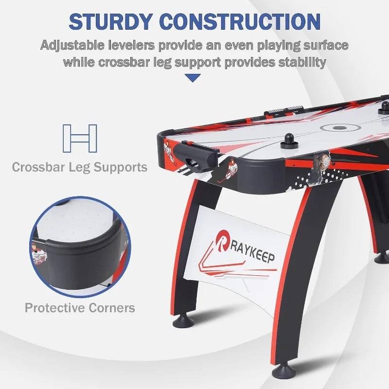 Air Hockey Table, Indoor Hockey Arcade Game Table with w/2 Pucks, 2 Pushers, LED Scoreboard, Powerful 12V Motor