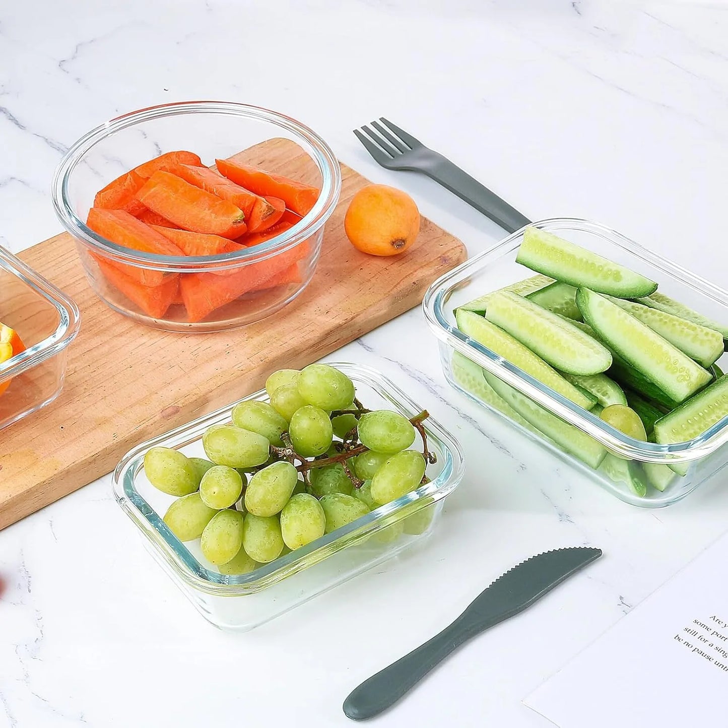 24 Pieces Glass Food Storage Containers Set,Glass Meal Prep Containers-Stackable Airtight Glass Storage Containers with lids