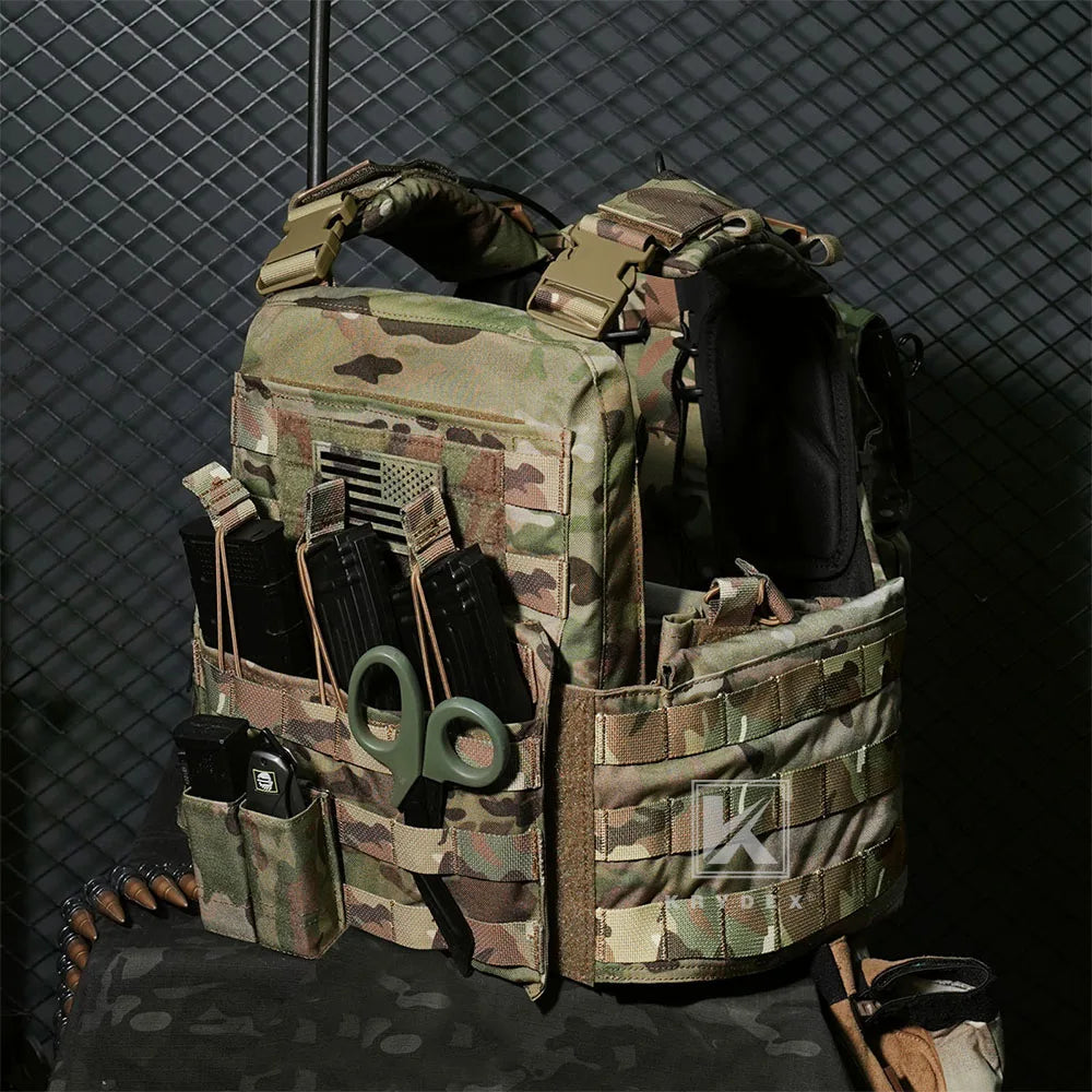 KRYDEX 500D Tactical CPC Vest Plate Carrier Heavy Duty Modular MOLLE Vest Mag Pouch Cage Hunting Airsoft Paintball Armor Vest
