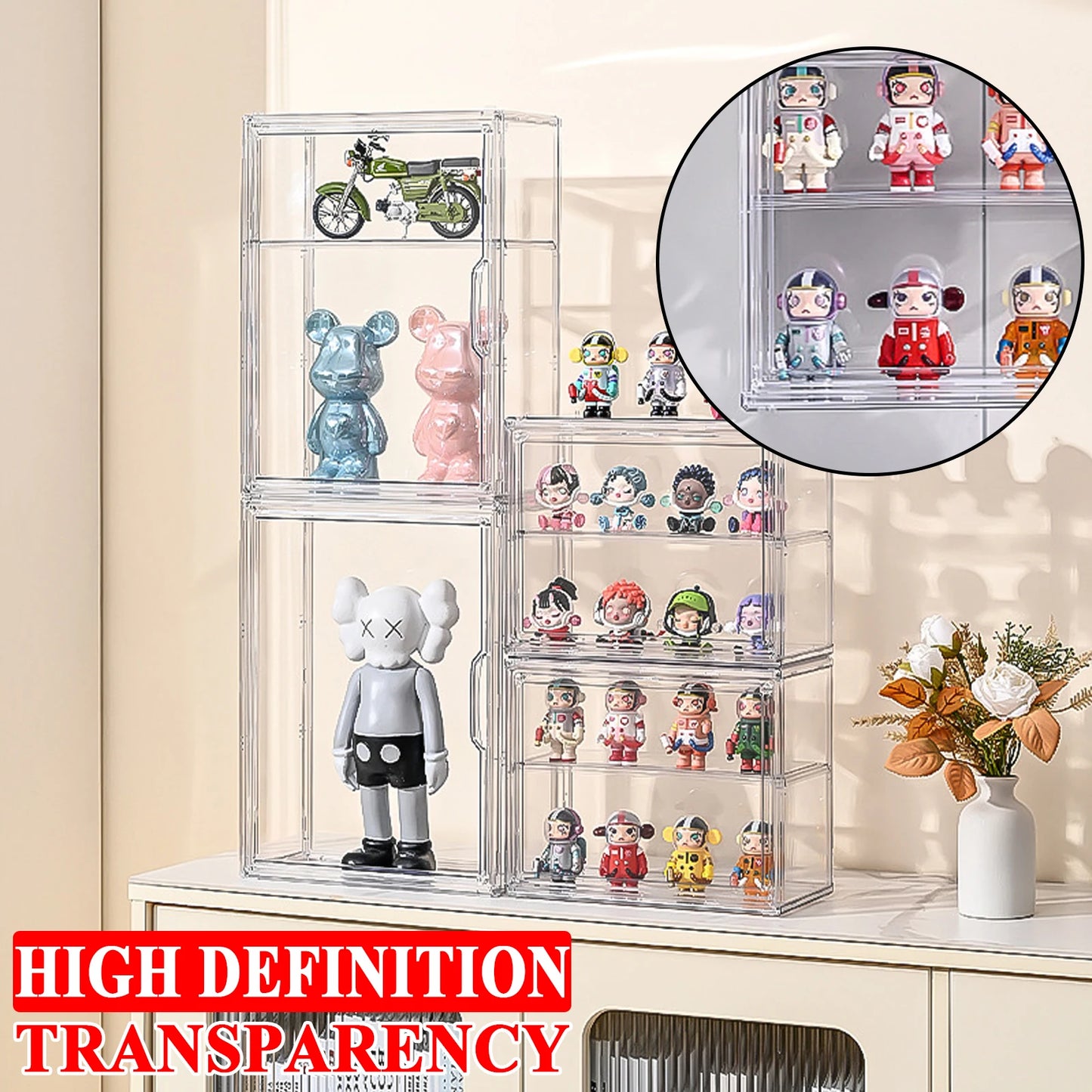 Blind Box Storage Display Box Transparent Doll Display Organizer Case For Figure Figurine Showcase Wall Mounted Collectibles Box