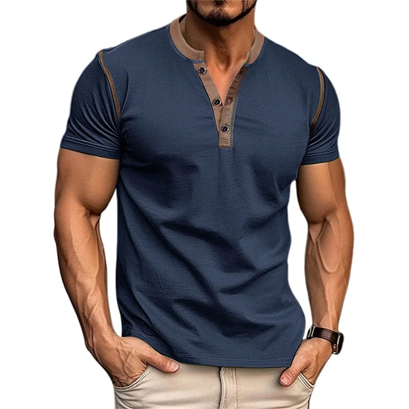 Men s Lightweight V-Neck T-Shirts Breathable Fit Solid Color Short Sleeve Casual Tops Summer Fashion Tee Shirt