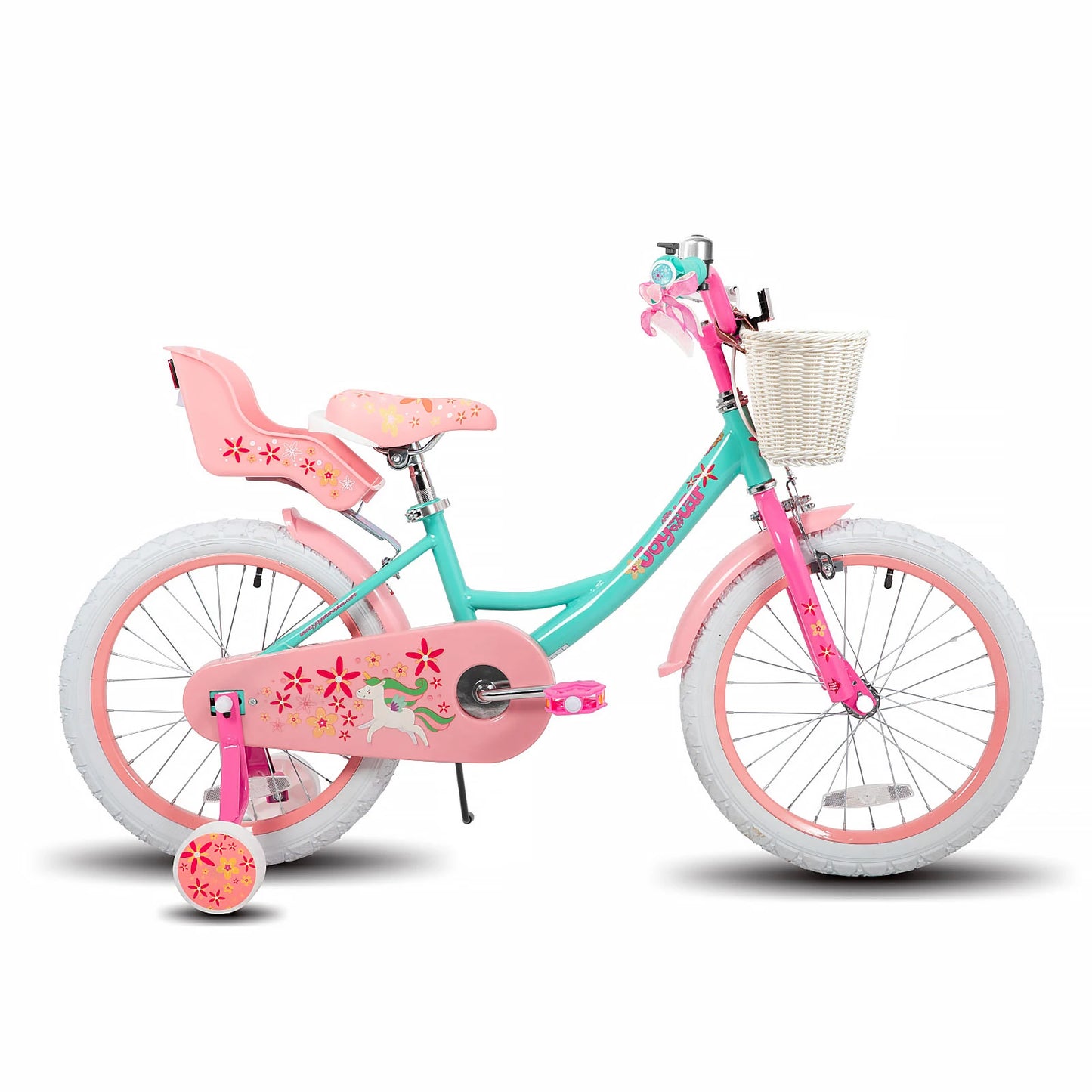 JOYSTAR Kids Bike for Girls Ages 2-9 Years Old, 12 14 16 18 Inch Kids Bike with Training Wheels, Doll Seat, Streamers and Basket