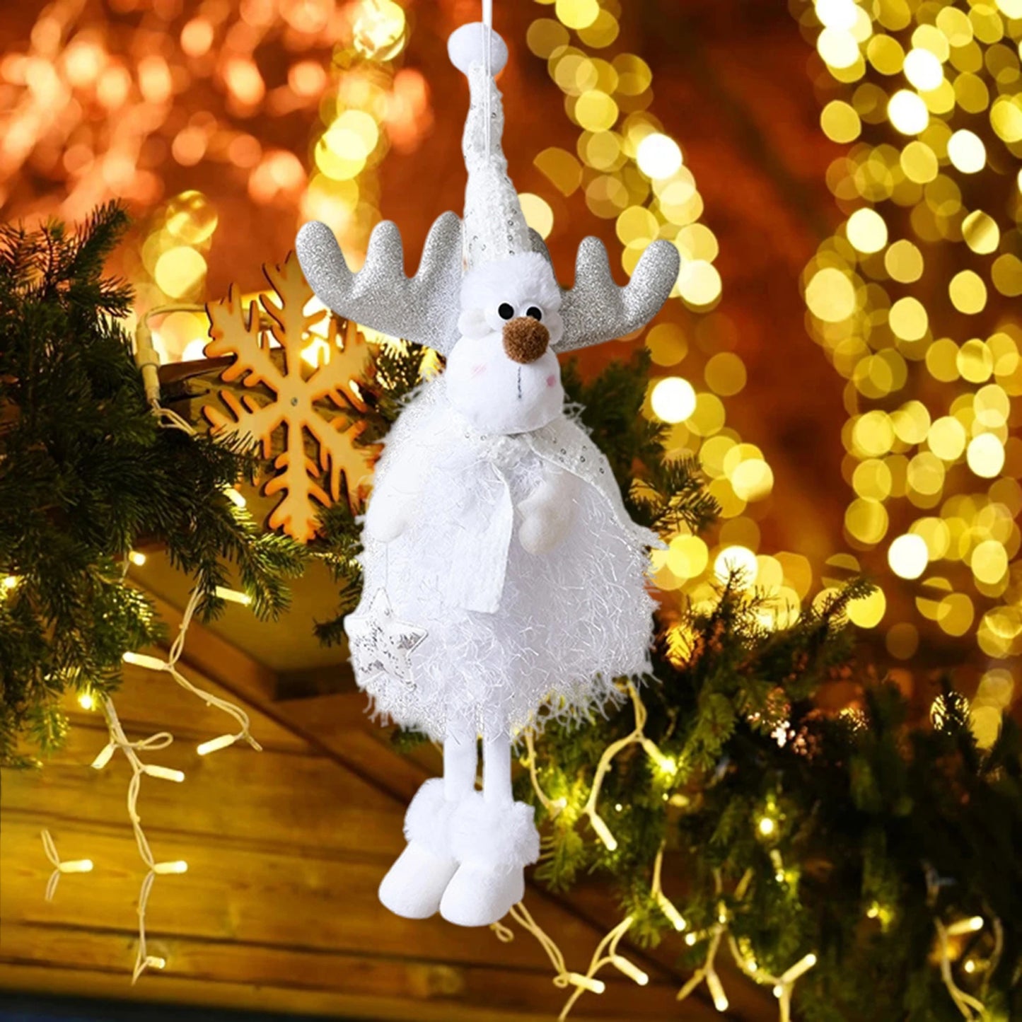 Festive Santa Claus Snowman Ornaments Whimsical Christmas Tree Hanging Decor for Home Office Party Celebration