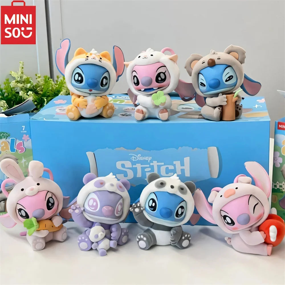 MINISO Disney Stitch Animals Party Series Blind Box Mystery Box Stitch Action Figure Decor Ornament Surprise Bag Birthday Gifts