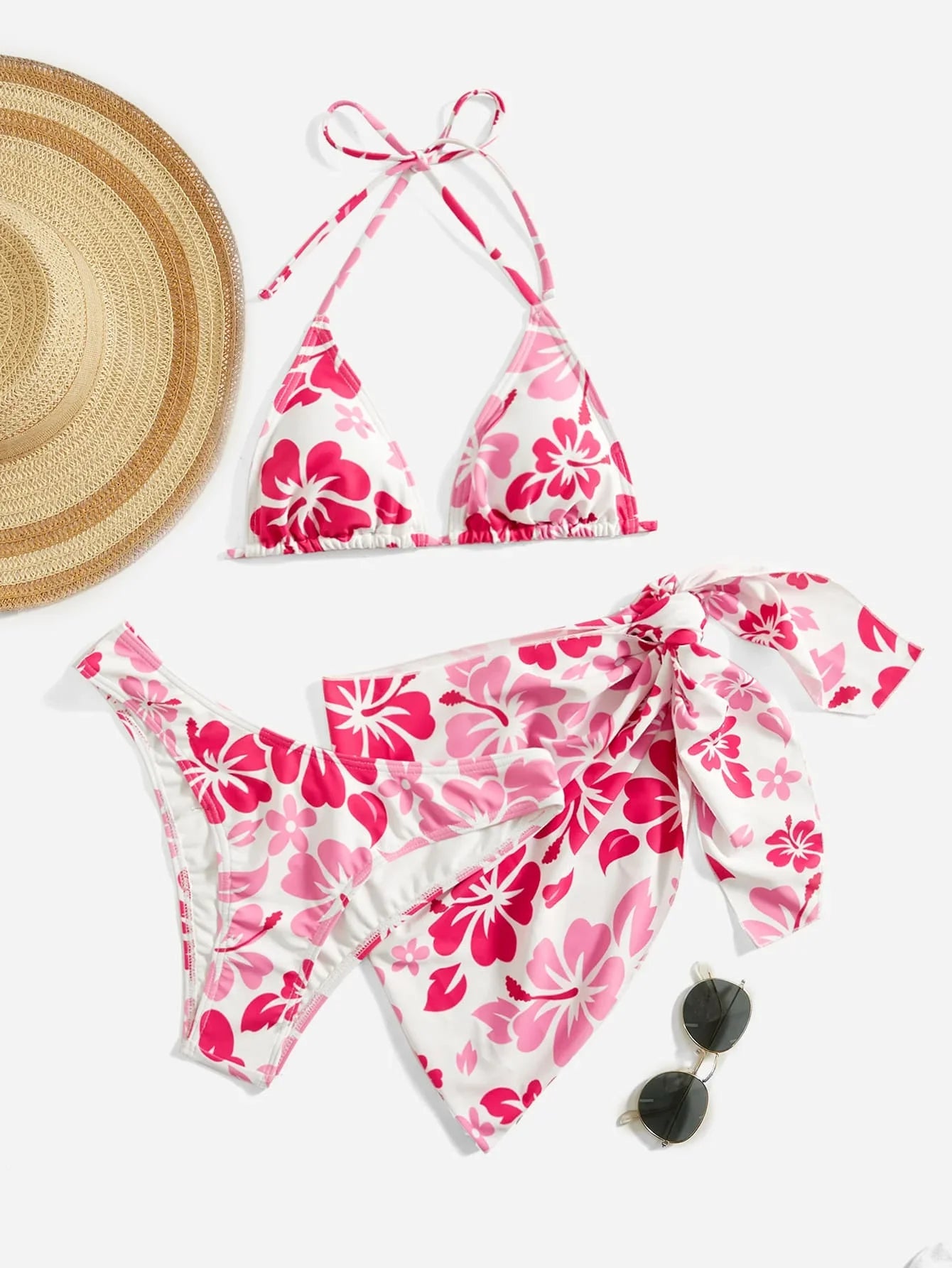 European and American Sexy Swimsuit Skirt Bikini Three-Piece Set