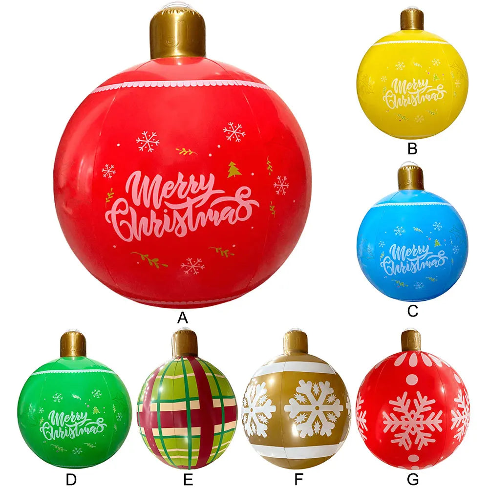 25 inch Christmas Ball PVC Inflatable Decoration Balls Xmas Tree Decorative Ball Ornaments New Year Outdoor 2024 Christmas Decor